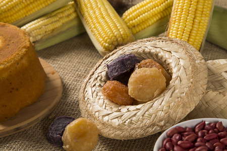 Food table traditional festival of Brazilの写真素材