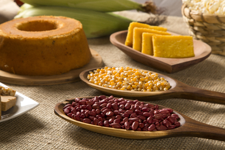 Food table traditional festival of Brazilの写真素材