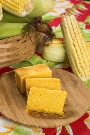 Traditional brazilian Fuba cake.の写真素材