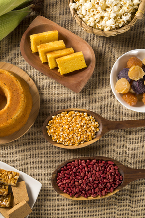 Food table traditional festival of Brazilの写真素材