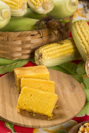 Traditional brazilian Fuba cake.の写真素材
