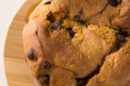 Panettone is the traditional Italian dessert for Christmas. Chocotone.の写真素材