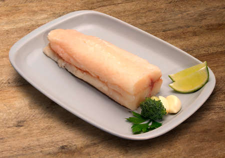 raw fish on wooden background. Marketの写真素材