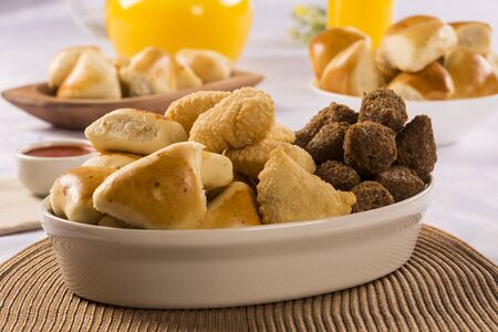 Snacks mixed Brazilian. Fast food typical of Brazil.の写真素材