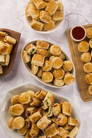 Mixed brazilian snack on the table.の写真素材