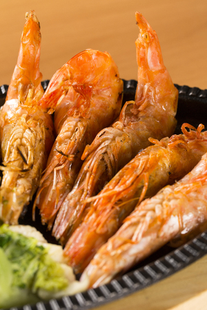 Grilled Shrimp with vegetableの写真素材