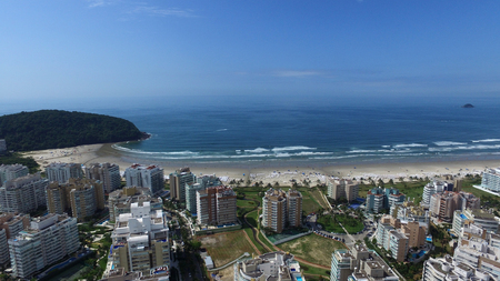Aerial view Riviera de Sao Lourenco beach (Riviera's beach - St. Lawrence)の写真素材