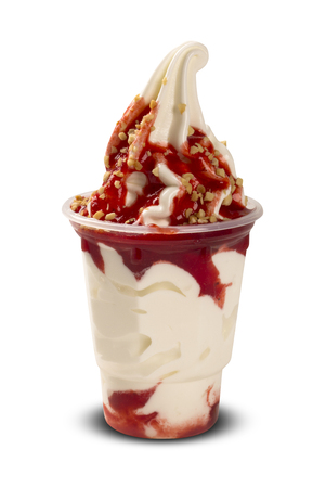 Sundae with chocolate creamの写真素材