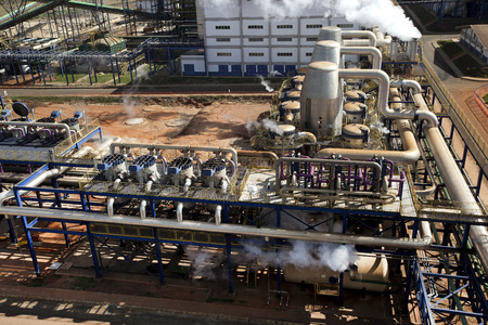 sugar cane industrial mill processing plant in Brazil