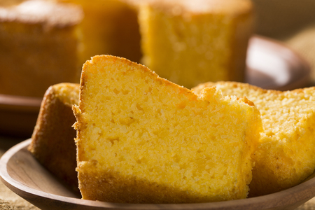 Corn cake. Traditional Brazilian treats made of corn.の写真素材