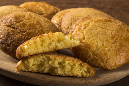Cracker with corn flour called Broa caxambu in Brazil.の写真素材