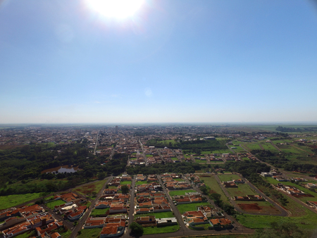 Aerial view in Sertaozinho city, Sao Paulo, Brazil.の写真素材
