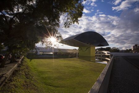 Curitiba, Brazil - July, 2017: Oscar Niemeyer Museum, or MON, in Curitiba, Parana State, Brazil.のeditorial素材