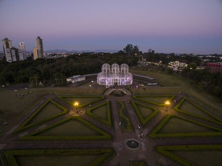Aerial view Botanical Garden, Curitiba, Brazil. July, 2017.のeditorial素材