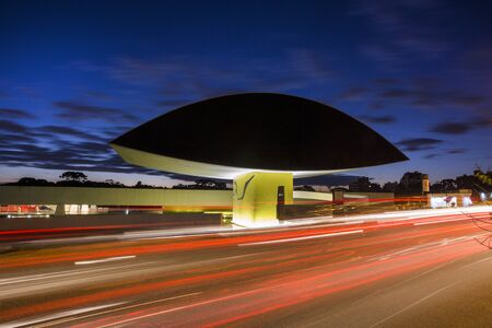 Curitiba, Brazil - July, 2017: Oscar Niemeyer Museum, or MON, in Curitiba, Parana State, Brazil.のeditorial素材