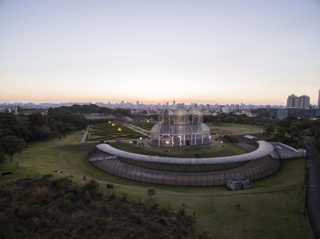 Aerial view Botanical Garden, Curitiba, Brazil. July, 2017.のeditorial素材
