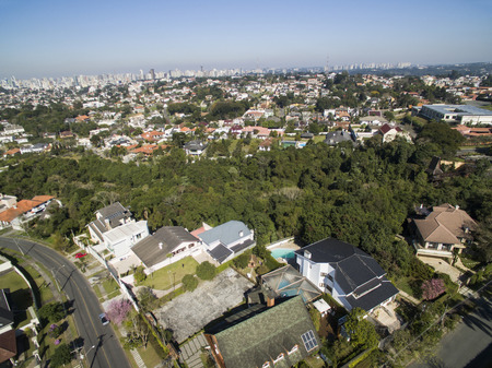 Curitiba, aerial view Bosque do Alemao Park. Parana - Brazil. July, 2017のeditorial素材