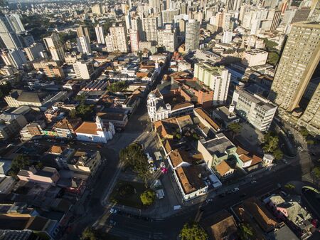 Aerial view of Curitiba cityscape, Parana State, Brazil. July, 2017.のeditorial素材