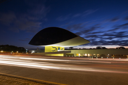 Curitiba, Brazil - July, 2017: Oscar Niemeyer Museum, or MON, in Curitiba, Parana State, Brazil.のeditorial素材