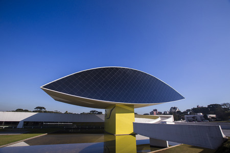 Curitiba, Brazil - July, 2017: Oscar Niemeyer Museum, or MON, in Curitiba, Parana State, Brazil.のeditorial素材