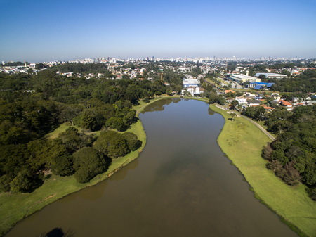 Aerial view of Sao Lourenco Park. CURITIBA, PARANA/BRAZIL. July, 2017のeditorial素材