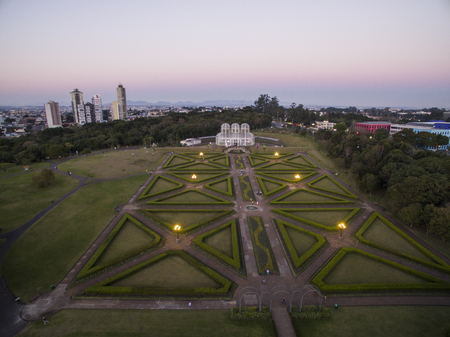 Aerial view Botanical Garden, Curitiba, Brazil. July, 2017.のeditorial素材