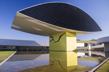 Curitiba, Brazil - July, 2017: Oscar Niemeyer Museum, or MON, in Curitiba, Parana State, Brazil.のeditorial素材