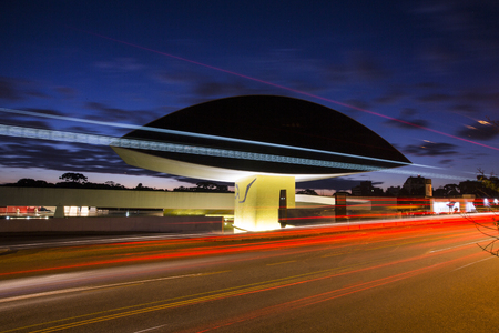 Curitiba, Brazil - July, 2017: Oscar Niemeyer Museum, or MON, in Curitiba, Parana State, Brazil.のeditorial素材