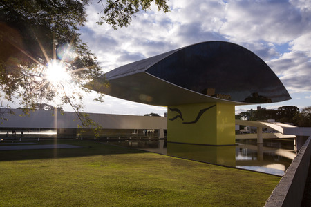 Curitiba, Brazil - July, 2017: Oscar Niemeyer Museum, or MON, in Curitiba, Parana State, Brazil.のeditorial素材