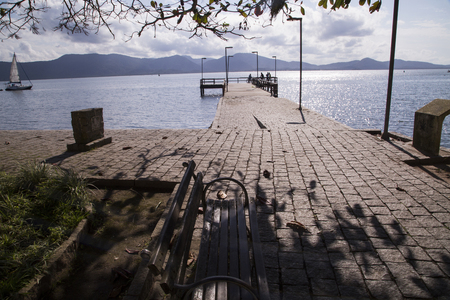 Pier in Sao francisco do sul. Santa Catarina. July, 2017.のeditorial素材