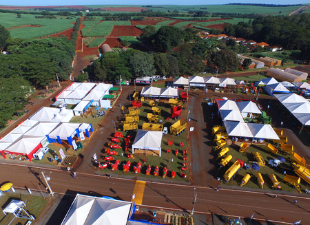 SAO PAULO, BRAZIL - May 1, 2017: Aerial view of Agrishow, 24th International Trade Fair of Agricultural Technology taking place in Ribeirao Preto.のeditorial素材