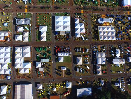 SAO PAULO, BRAZIL - May 1, 2017: Aerial view of Agrishow, 24th International Trade Fair of Agricultural Technology taking place in Ribeirao Pretoのeditorial素材