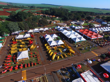 SAO PAULO, BRAZIL - May 1, 2017: Aerial view of Agrishow, 24th International Trade Fair of Agricultural Technology taking place in Ribeirao Pretoのeditorial素材