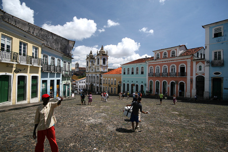Colonial architecture of Salvador - Pelourinho, Brazil. 2017.のeditorial素材