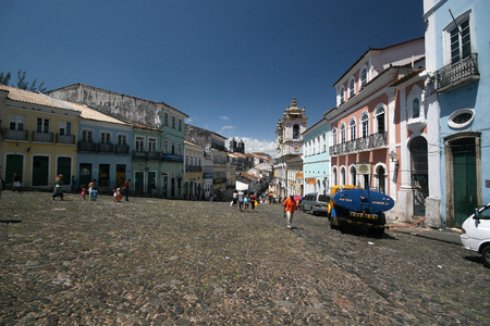 Colonial architecture of Salvador - Pelourinho, Brazil. 2017.のeditorial素材