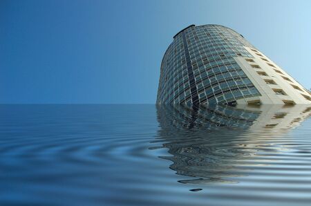 Towering office building go downの写真素材