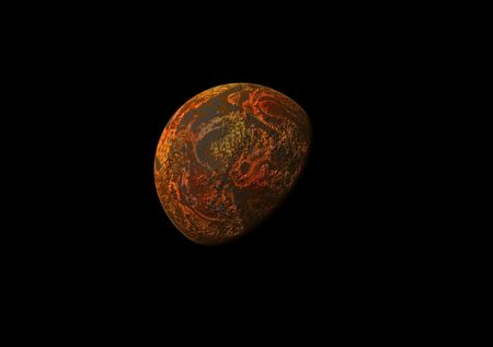 phased  mercury illustration at black background