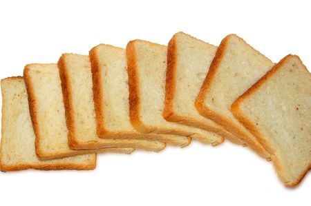sliced bread isolated on white