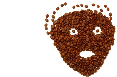 coffee bean background with copy spaceの写真素材