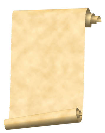 Vintage scroll paper texture isolated on whiteの写真素材
