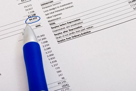 financial  report and pen