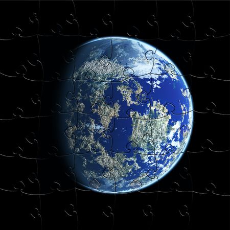 earth pazzleの写真素材