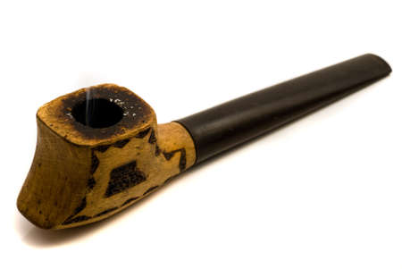 Old smoke pipe isolated over white
