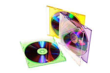 Compact disc isolated on whiteの写真素材