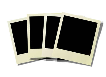 Blank instant photos isolated on a whiteの写真素材