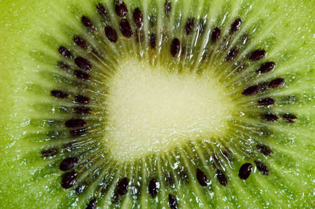 Green kiwi fruit macro viewの写真素材