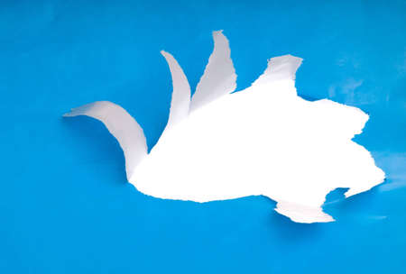 lacerated paper with hole for backgroundの写真素材