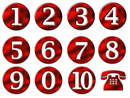 metallic reflection number set illustration