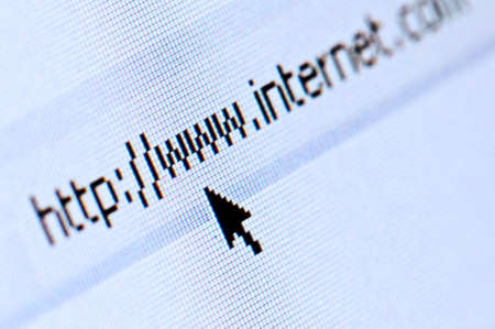 Computer screen macro.Shallow depth of fieldの写真素材