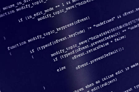 Program code on computer screen